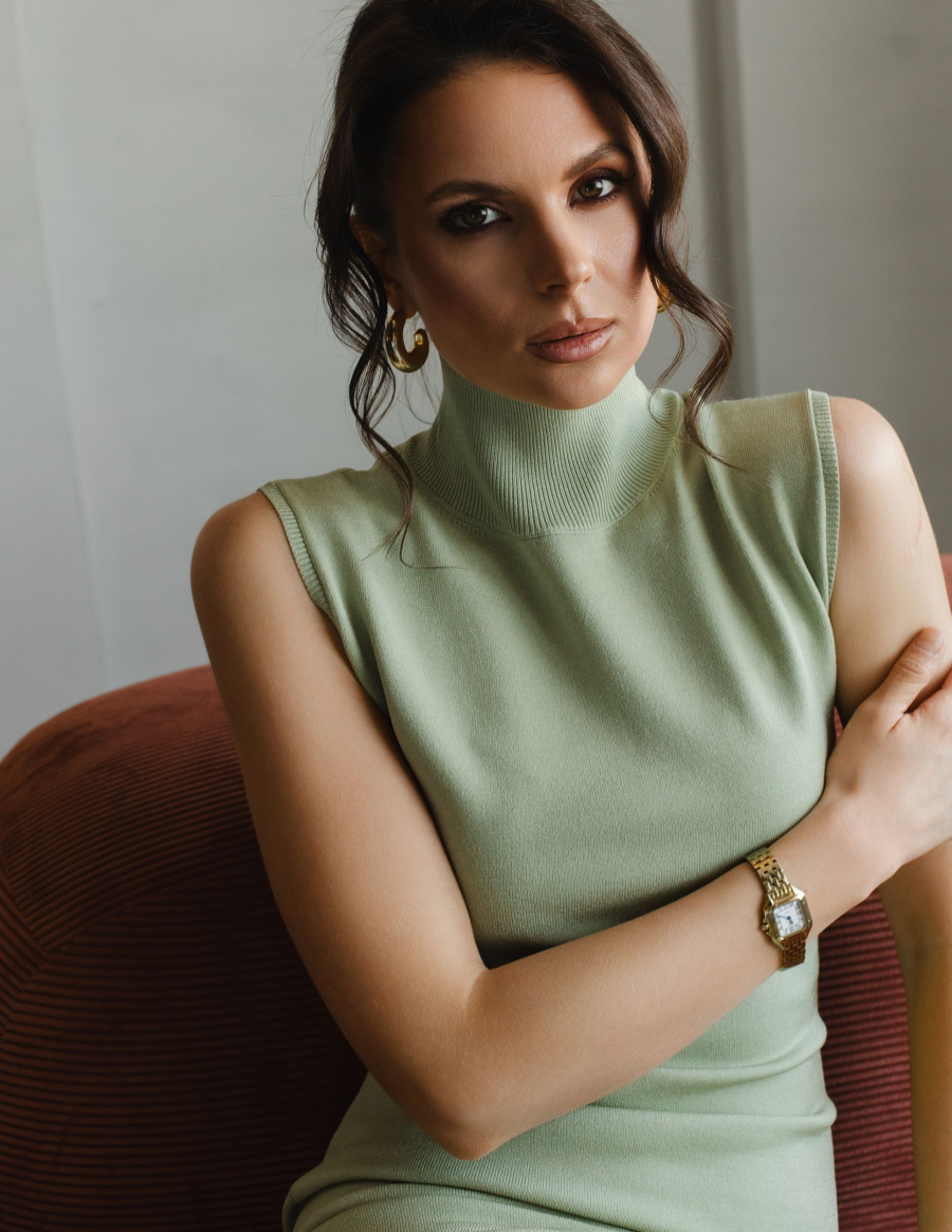 Платье из вискозы со стойкой макси VLVT, цвет: фисташковый, 00-00005380 купить онлайн