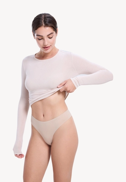 Трусы женские стринги из полиамида MUTED, цвет: бежевый 905474.WPAN0017-Beige купить онлайн