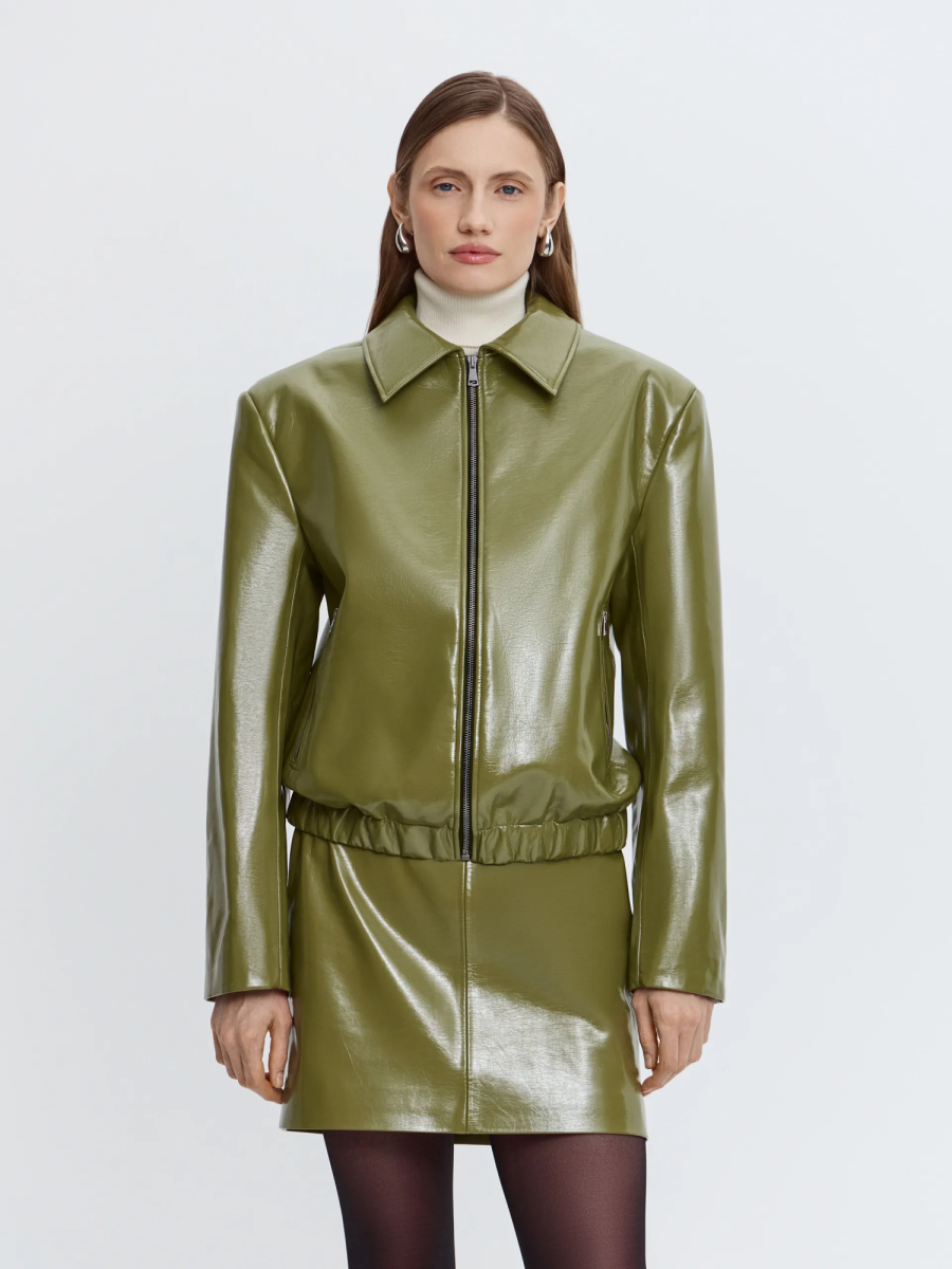 Бомбер из премиальной экокожи