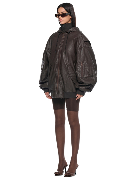 Бомбер с капюшоном OUT OF REACH, цвет: коричневый, BMBROOROHBRN купить онлайн