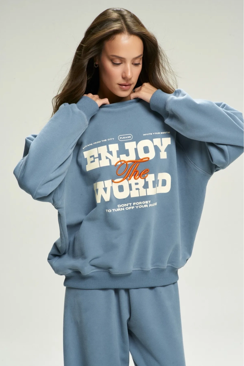 Свитшот базовый Over Winter Sky Erist store, цвет: голубой, НФ-00002533 купить онлайн