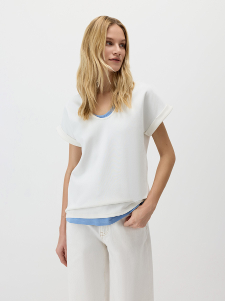 Базовая футболка из неофутера Conso, цвет: белый, PF 260413 - белый купить онлайн