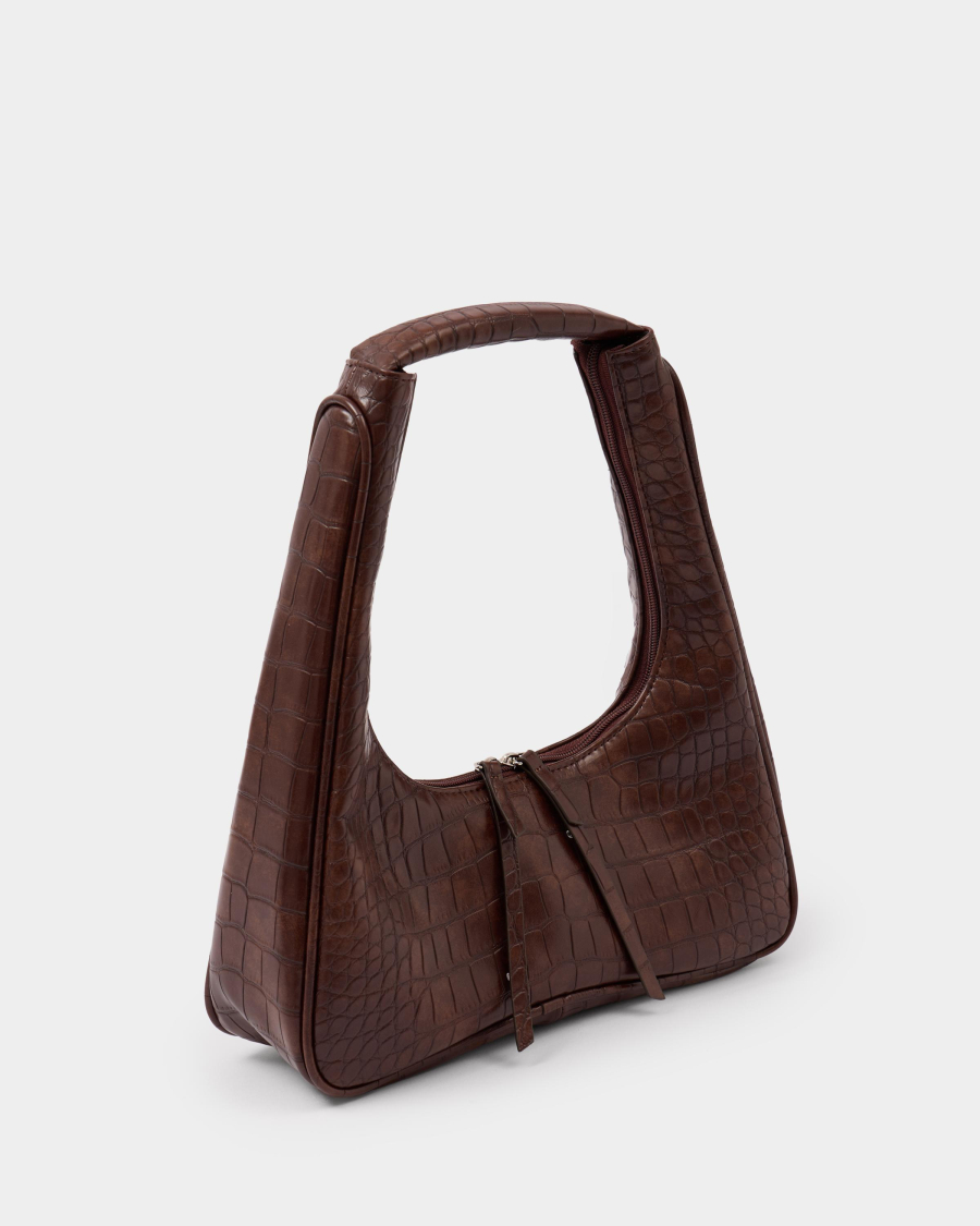 Сумка с фигурным дном Arny Praht, цвет: коричневый крокодил  купить онлайн