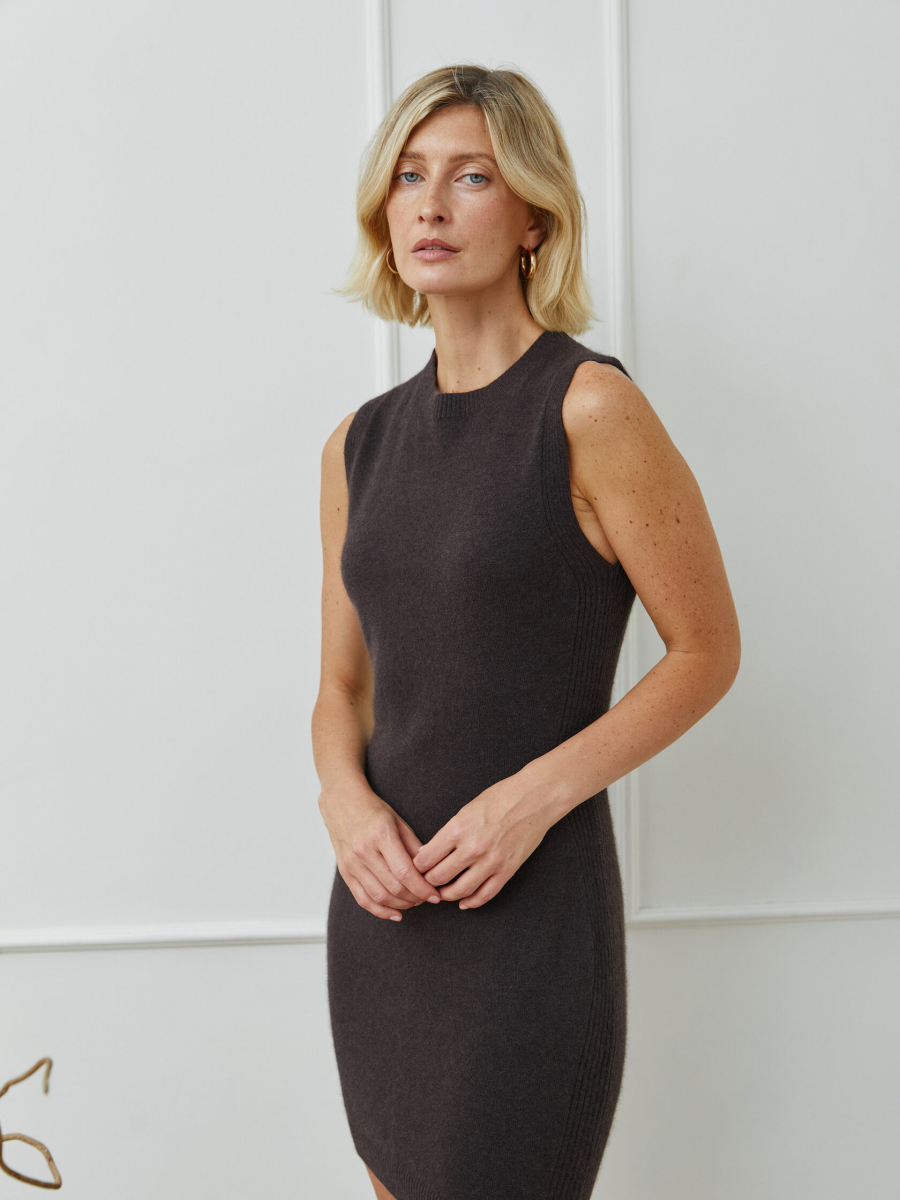 Платье короткое Pola Marou, цвет: коричневый, Mar5_2606 купить онлайн