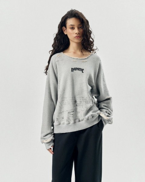 Свитшот Скетч NAIPACHE, цвет: серый, 2613002800 купить онлайн