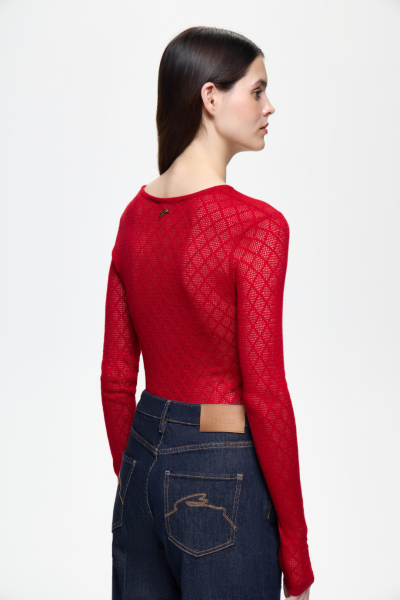 Джемпер ажурный DREAMS BY ALENA AKHMADULLINA, цвет: красный, 225104140304164/105000 купить онлайн