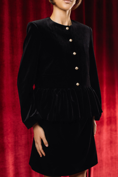 Жакет из бархата с объемной баской VELVET, цвет: Черный, 00-00005243 купить онлайн