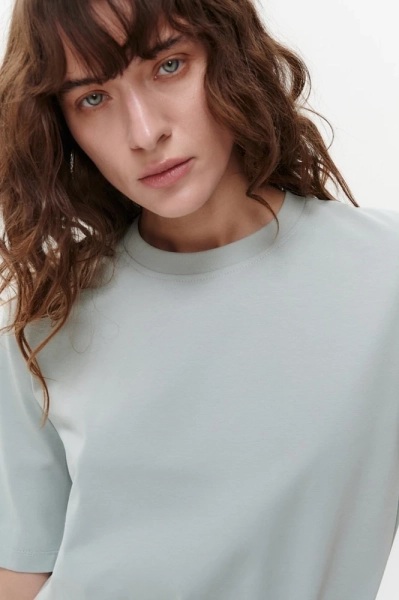 Футболка базовая с удлиненным рукавом Daisyknit, цвет: мятный,  купить онлайн
