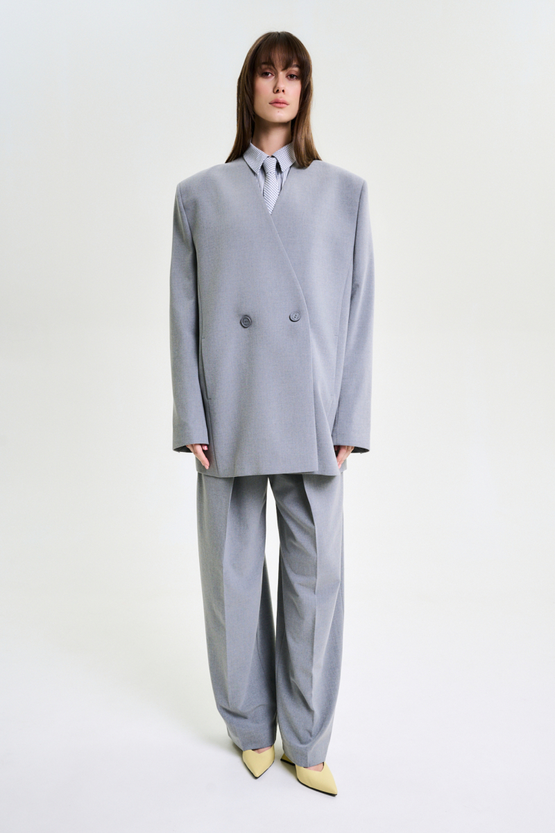 Пиджак без лацканов GREY
