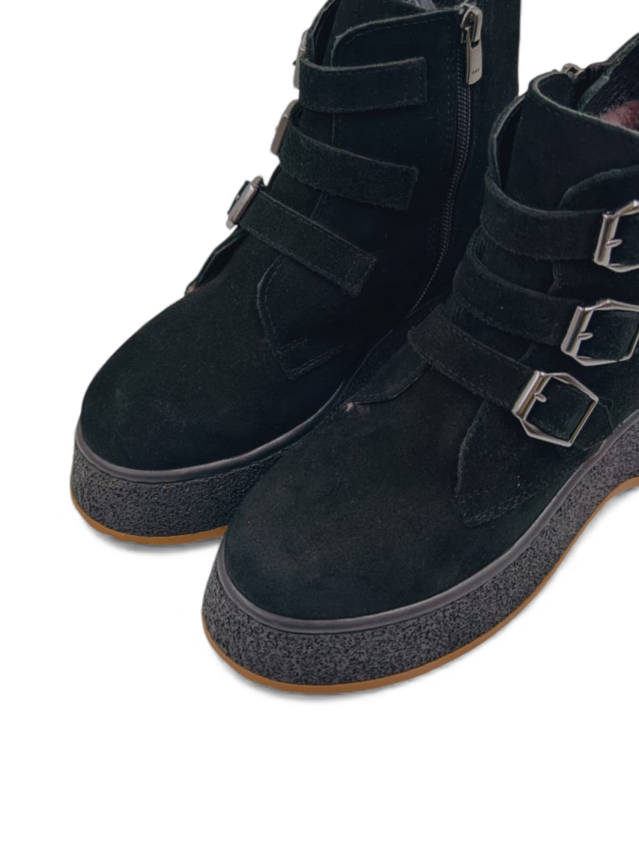 Ботинки женские зимние из натуральной замши GRANDERA, цвет: Черный 087-751 (340) купить онлайн