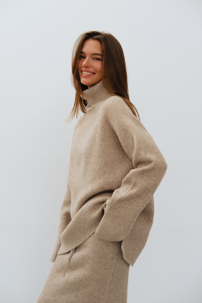 Свитер Polly со стойкой oversize Marou, цвет: бежевый, mar1_1023_26 купить онлайн