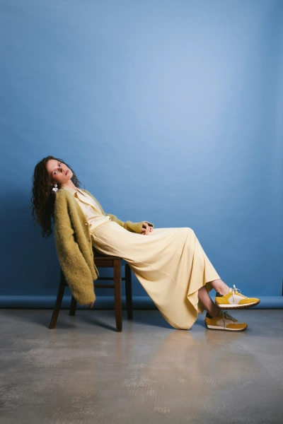 Кроссовки из натуральной замши и текстиля GRANDERA, цвет: Желтый 25z21d010-1 (707) купить онлайн