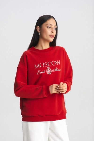 Свитшот MOSCOW Erist store, цвет: красный, НФ-00001838 купить онлайн