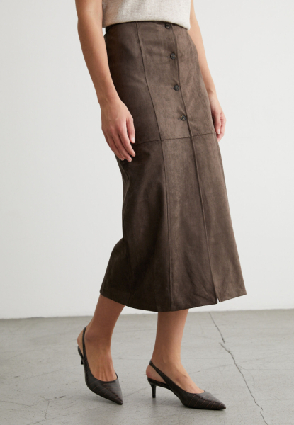 Юбка из замши на пуговицах Lora