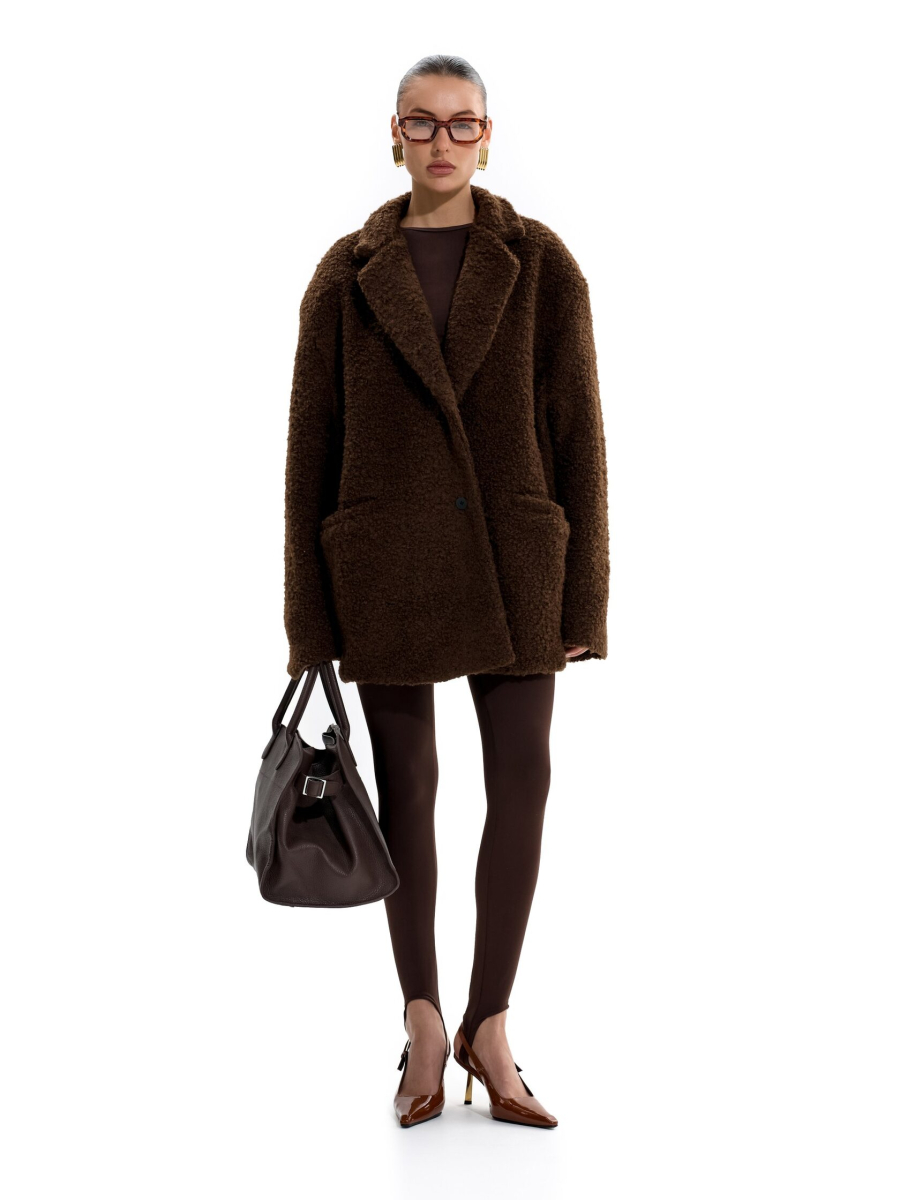 Пальто из смесовой шерсти ANOTHER SELECT, цвет: коричневый, 00062 купить онлайн