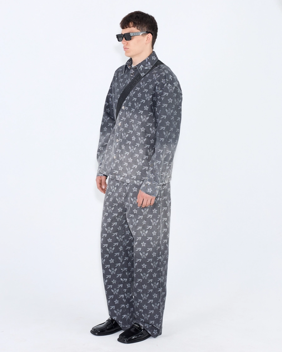 Джинсы с градиентом и монограммой ASIA ST 71, цвет: серый, Ast71.jeans-gradient-mngrm-grey купить онлайн