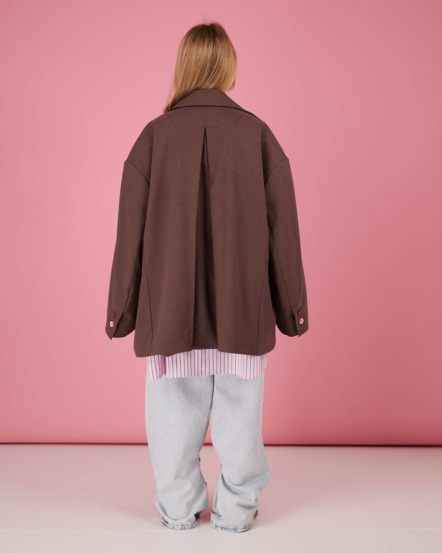 Пиджак макси шоколадный TABOO, цвет: шоколад, Blzr02 купить онлайн