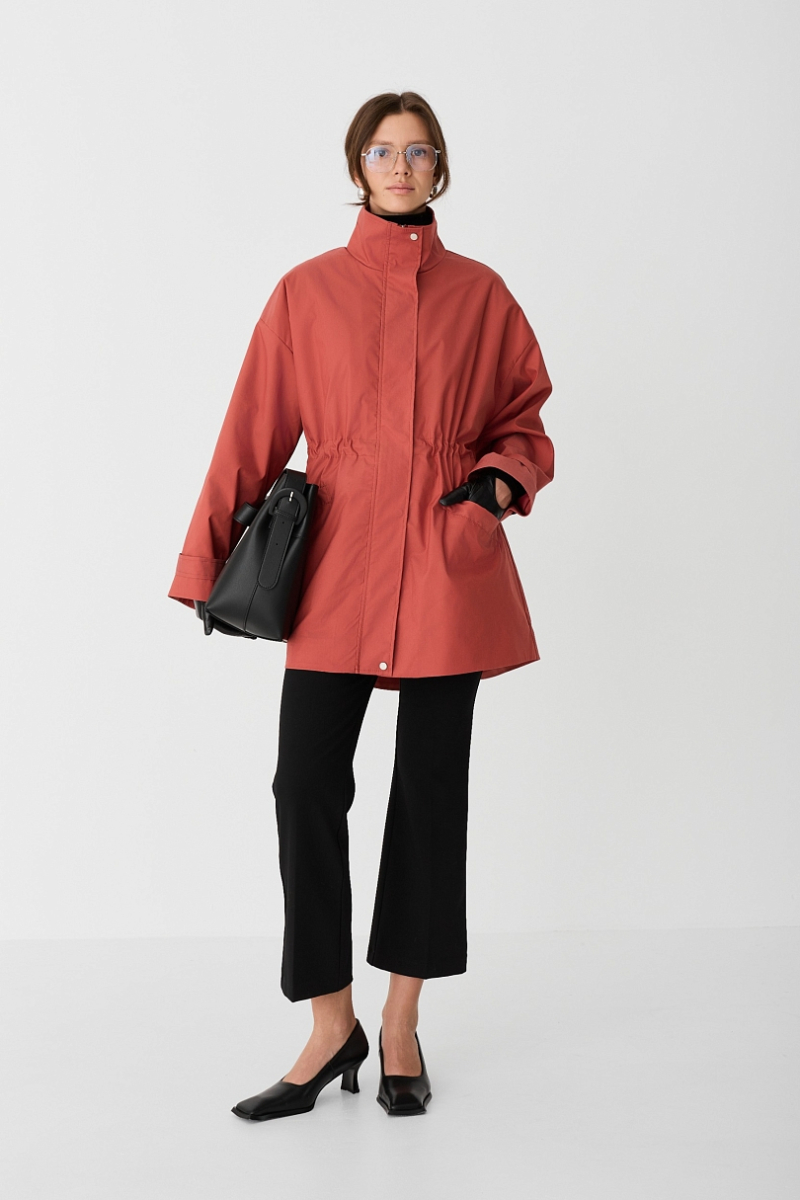 Ветровка из тенсела с хлопком со съемным утеплителем Ricoco, цвет: зимний ягодный, 6061u/1 купить онлайн