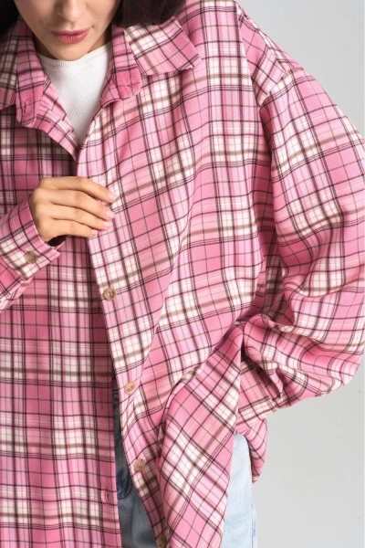Рубашка в клетку Pink Erist store, цвет: розовый, НФ-00002430 купить онлайн