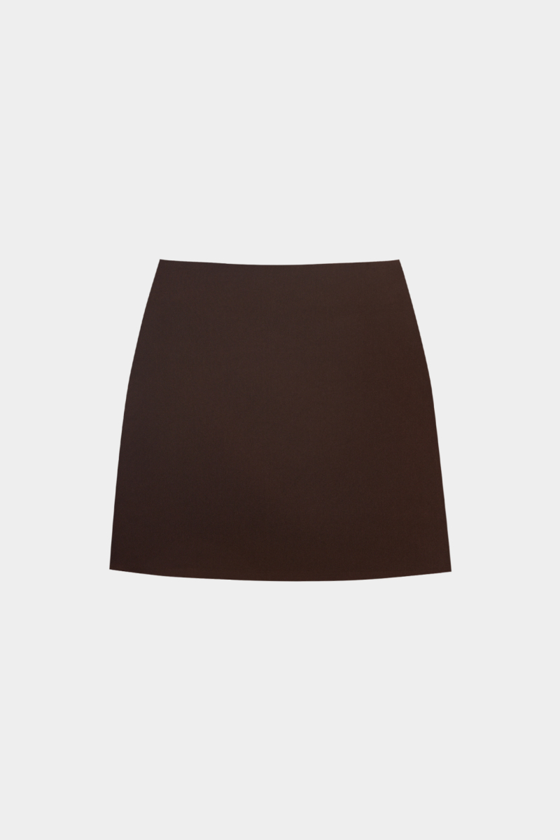 Юбка мини из костюмной ткани REFERT, цвет: шоколадный, 07-2889/3-2511 купить онлайн