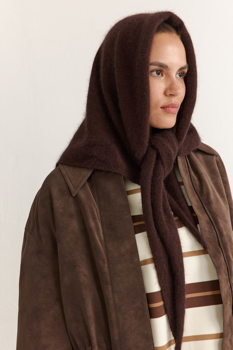 Косынка из смесовой ангорской шерсти TOPTOP, цвет: коричневый TTS.604.18514.700 купить онлайн