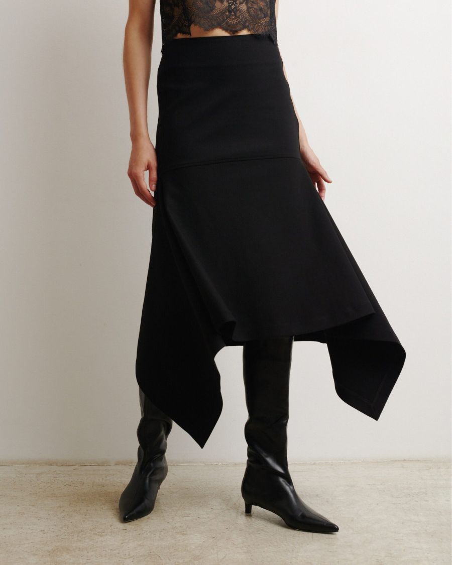 Юбка асимметричная BLACK