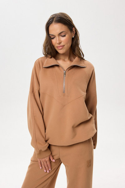 Свитшот на молнии с бархатистым эффектом