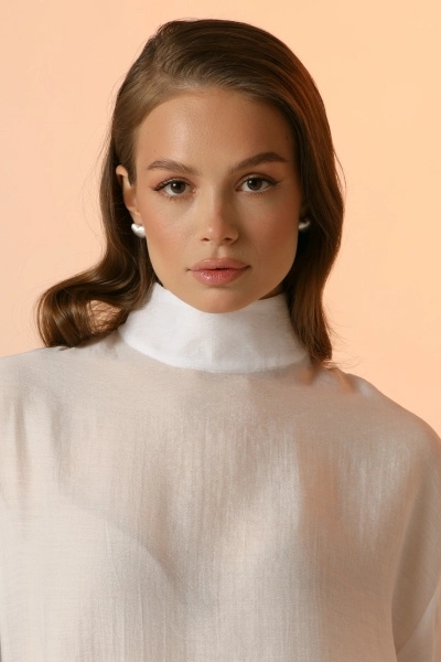 Блуза из органзы из лиоцелла Ricoco, цвет: молочный, 5018/3 купить онлайн