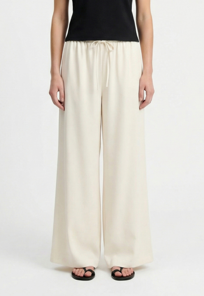 Брюки прямые на кулиске из костюмной ткани