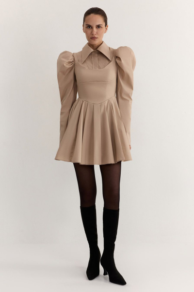 Платье из смесового хлопка TOPTOP, цвет: бежевый, TTS.010.18303.110.05585 купить онлайн