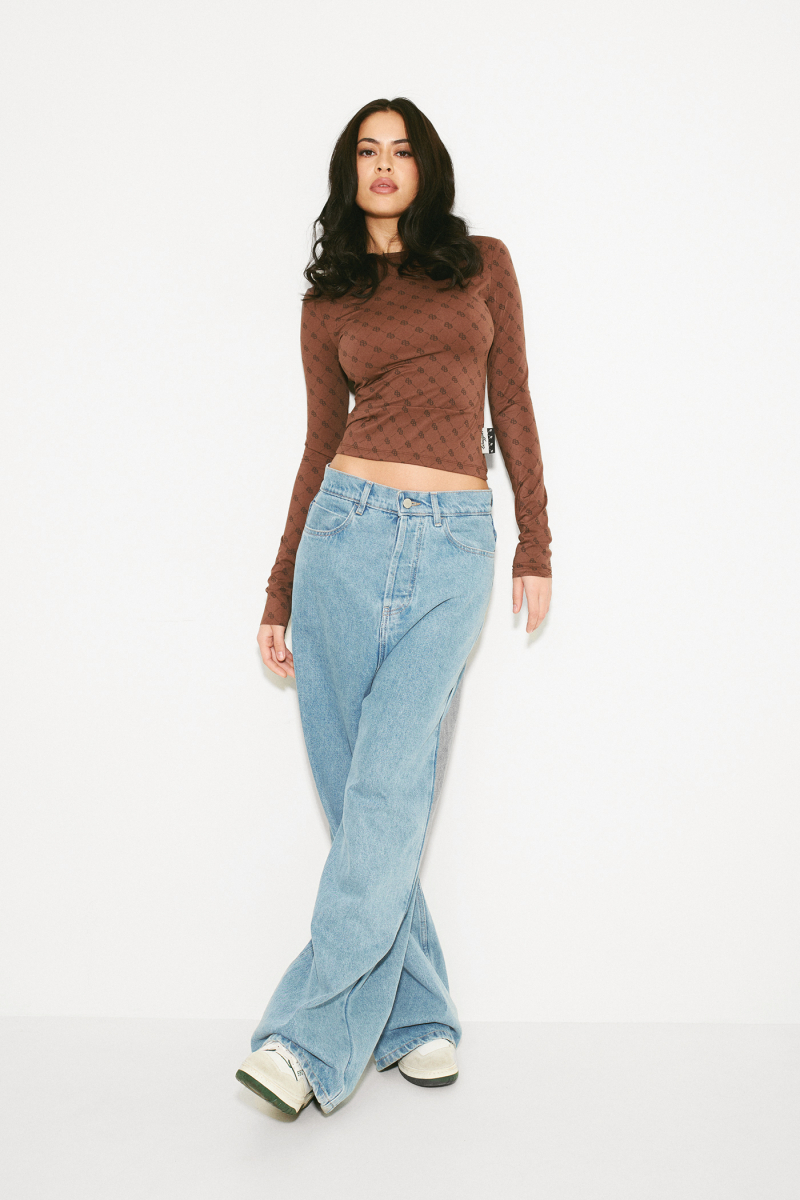 Лонгслив LABEL .B & TOUSSUN Label .B, цвет: коричневый в паттерн, TSLB020020428 купить онлайн