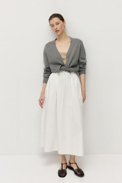 Юбка из хлопка AROUND, цвет: молочный,  купить онлайн