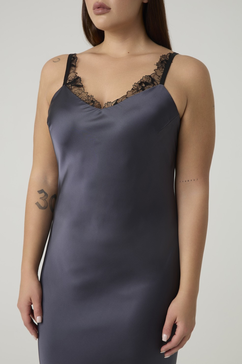 Платье-комбинация с кружевом 4forms, цвет: стальной, 65496 купить онлайн