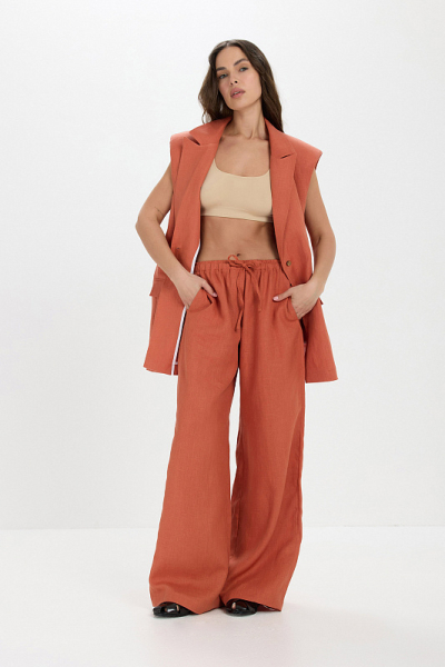 Жилет лен ABDA, цвет: марокканская глина, 712610203517 купить онлайн