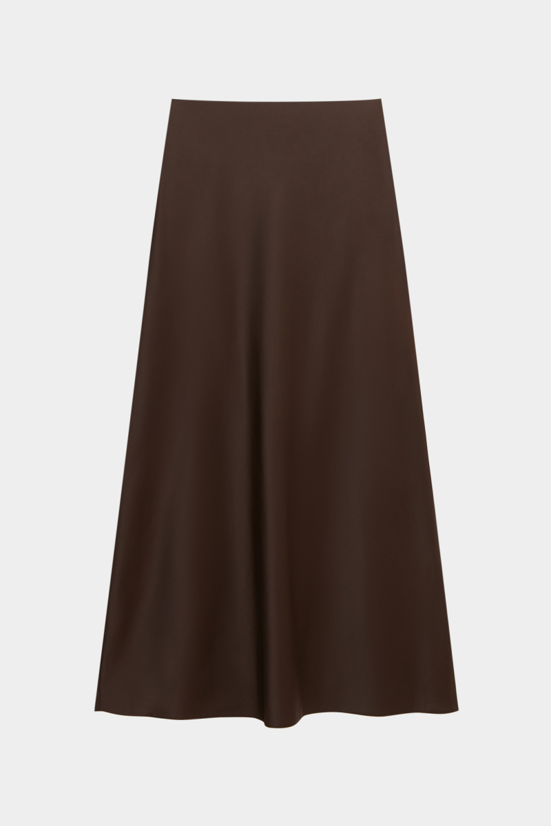 Юбка миди из атласа REFERT, цвет: темно-коричневый, 07-2541/14-2511 купить онлайн