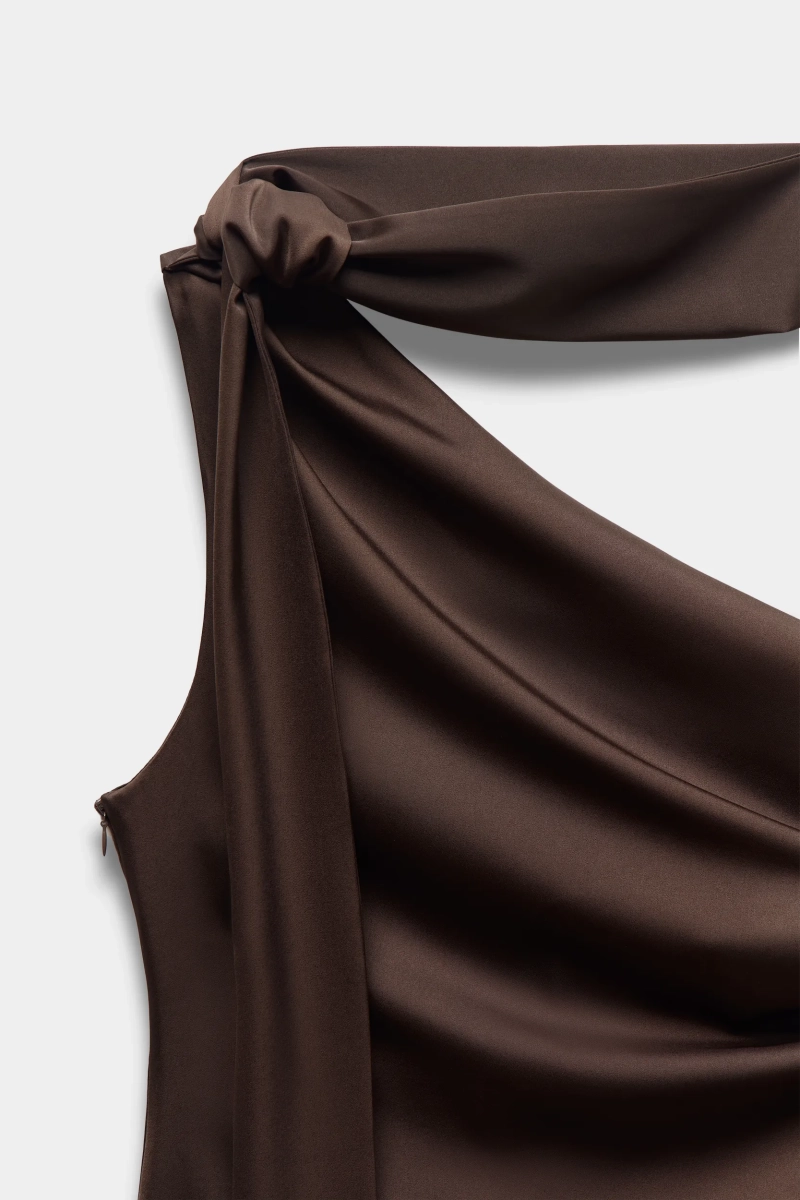 Платье мини на одно плечо REFERT, цвет: коричневый, 08-4126/1-2511 купить онлайн