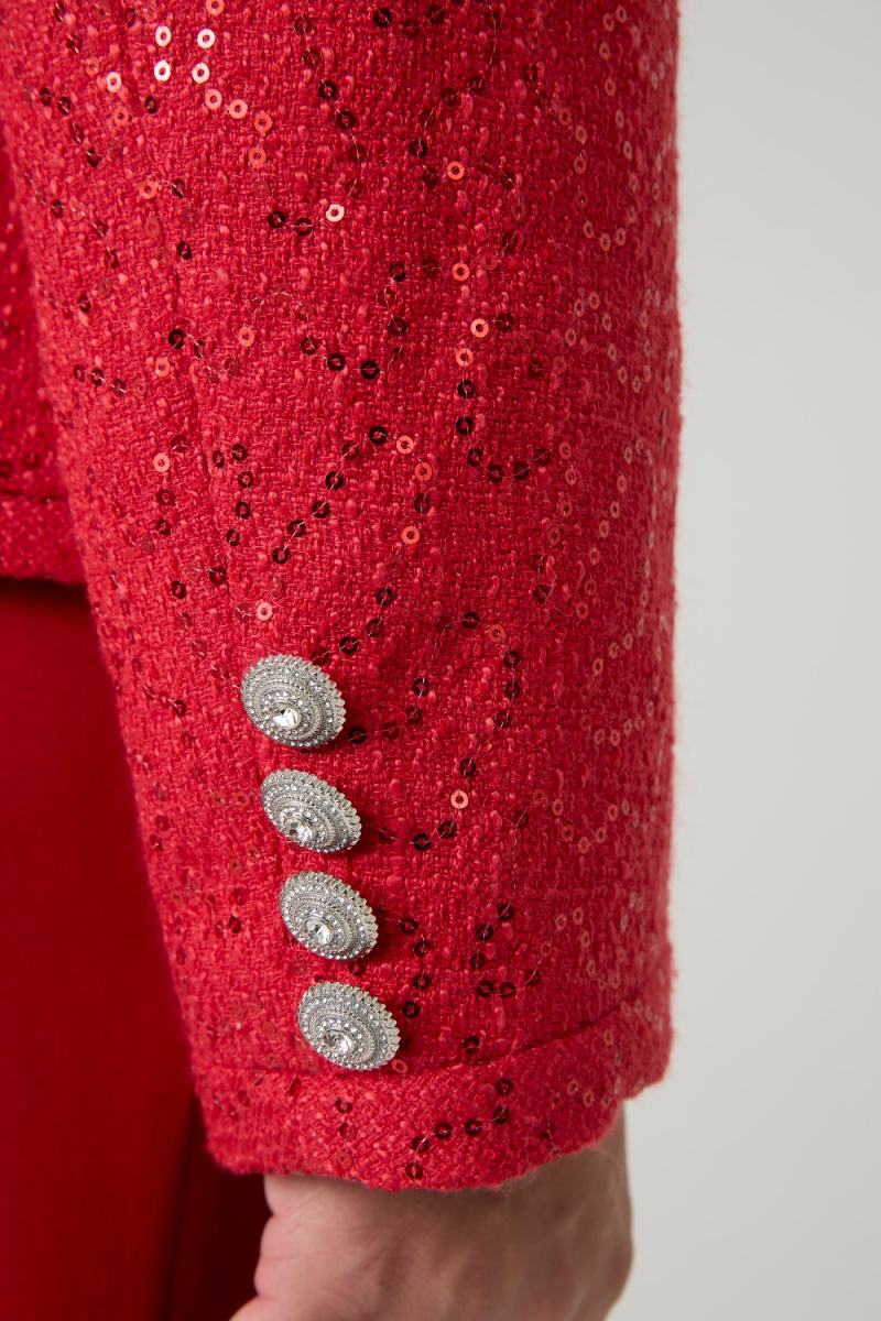 Жакет из твида с пайетками 4forms, цвет: красный, 65461 купить онлайн