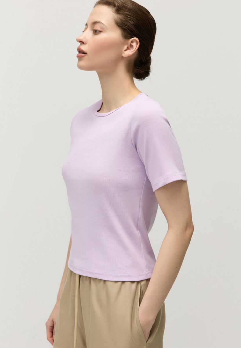 Футболка облегающая AROUND, цвет: Лиловый, 219_102C03 купить онлайн
