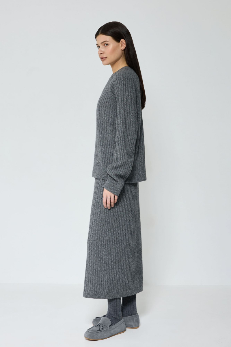 Костюм в косы из смесового кашемира AROUND, цвет: графит, 2911_14C15 купить онлайн