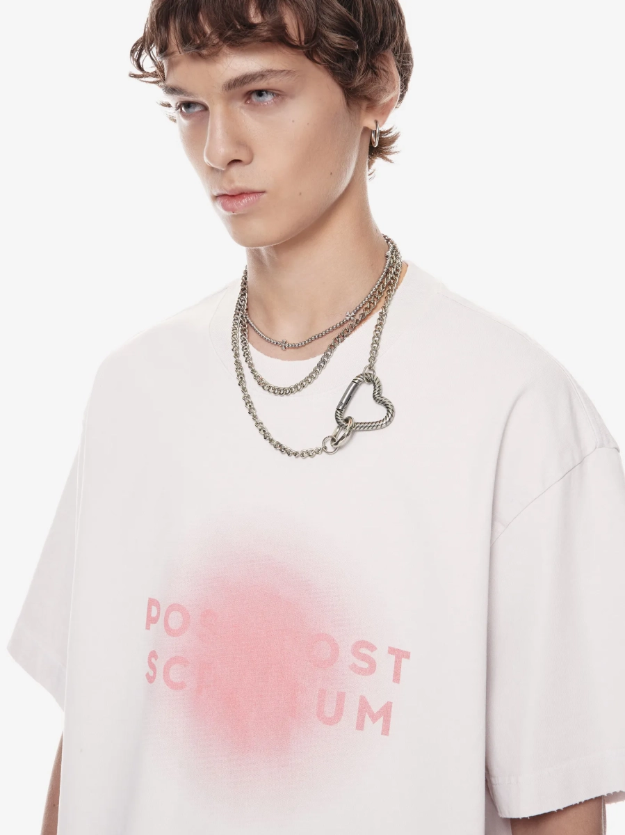 Футболка оверсайз с принтом POST POST SCRIPTUM, цвет: гипсовый, 1146.11.00.WTE1 купить онлайн