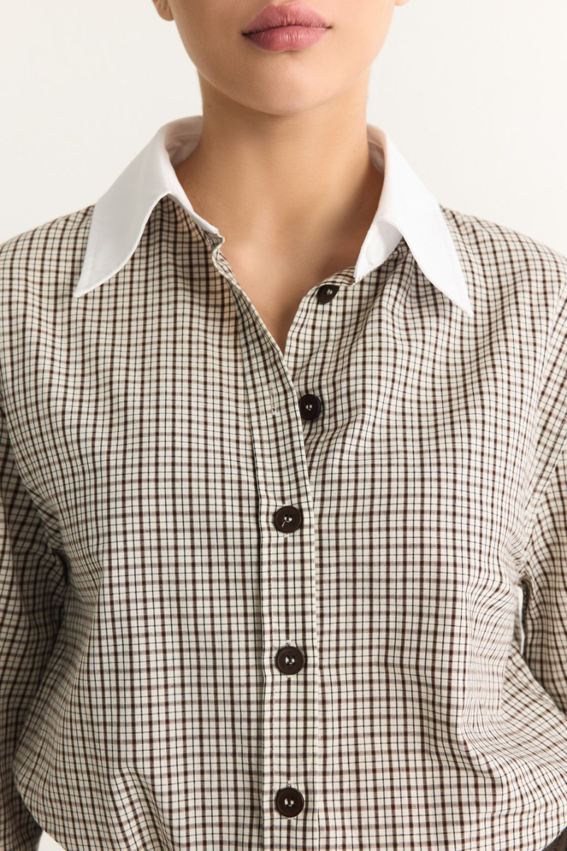 Платье-рубашка из смесового хлопка TOPTOP, цвет: молочный с принтом, TT.010.18820.121 купить онлайн