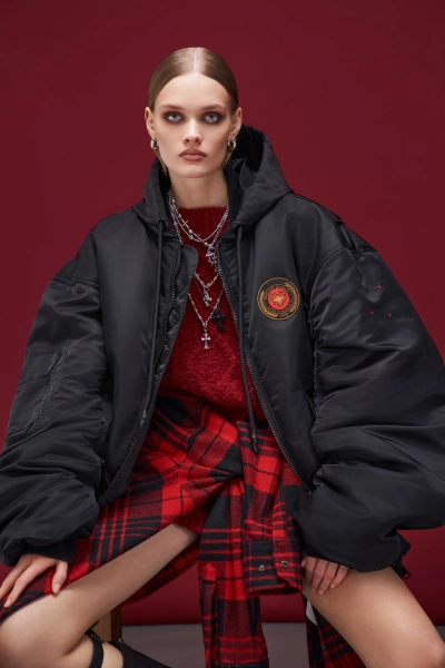 Куртка бомбер оверсайз UNIT 18 p.p.s., цвет: Черный, 1006.00.00.BLK купить онлайн