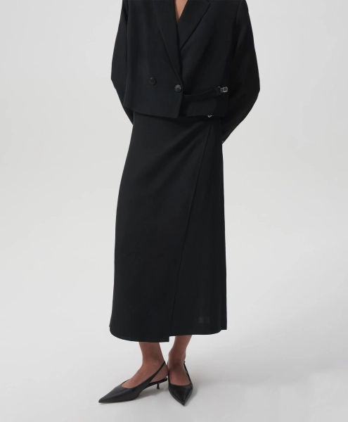 Юбка средней посадки с асимметричным дизайном GLVR, цвет: Черный,  купить онлайн