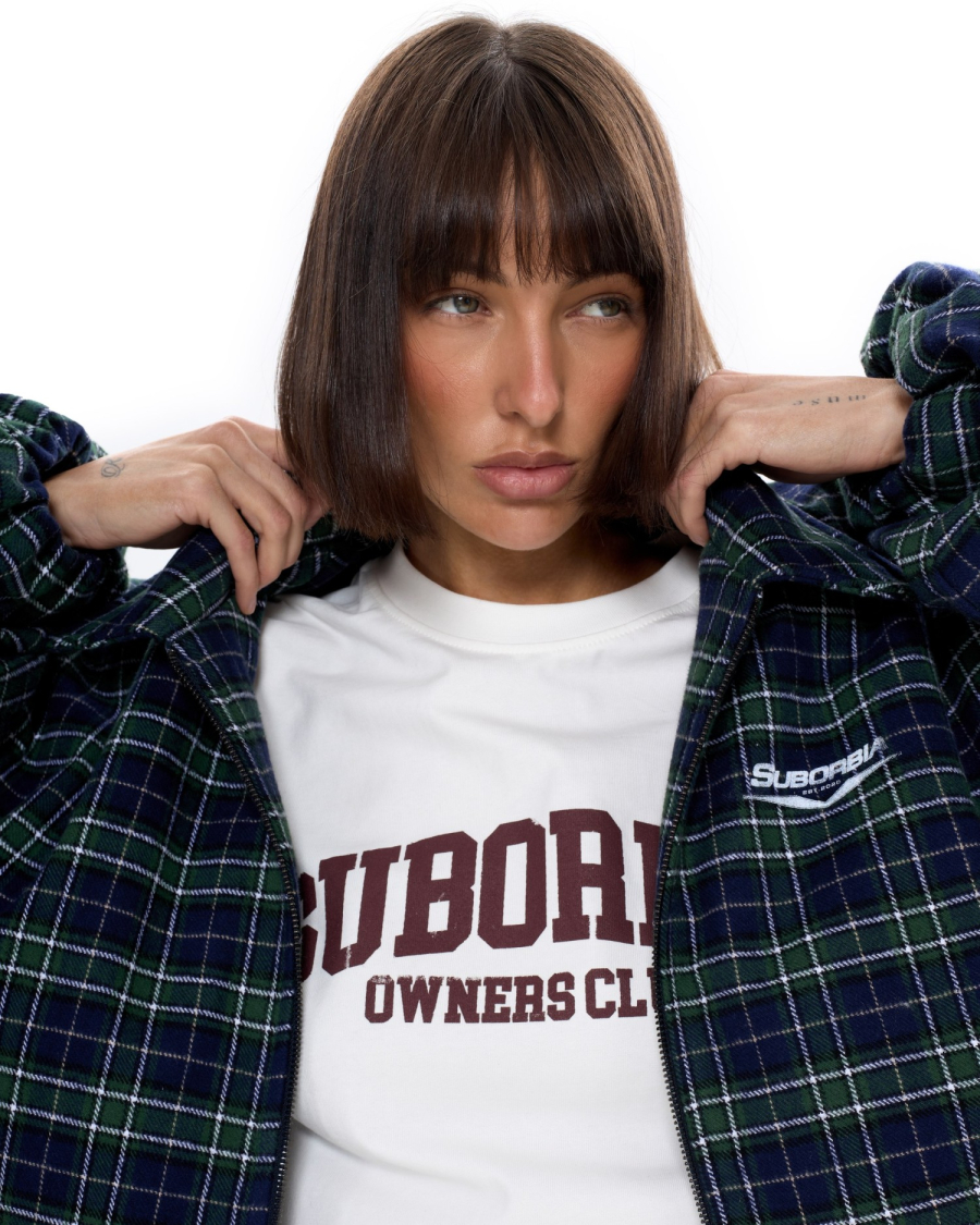 Бомбер в клетку Suborbia, цвет: зеленый, 007026 купить онлайн