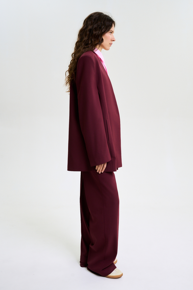 Пиджак без лацканов BURGUNDY Label .B, цвет: burgundy, Jc.30.4.0321.0225BRD со скидкой купить онлайн