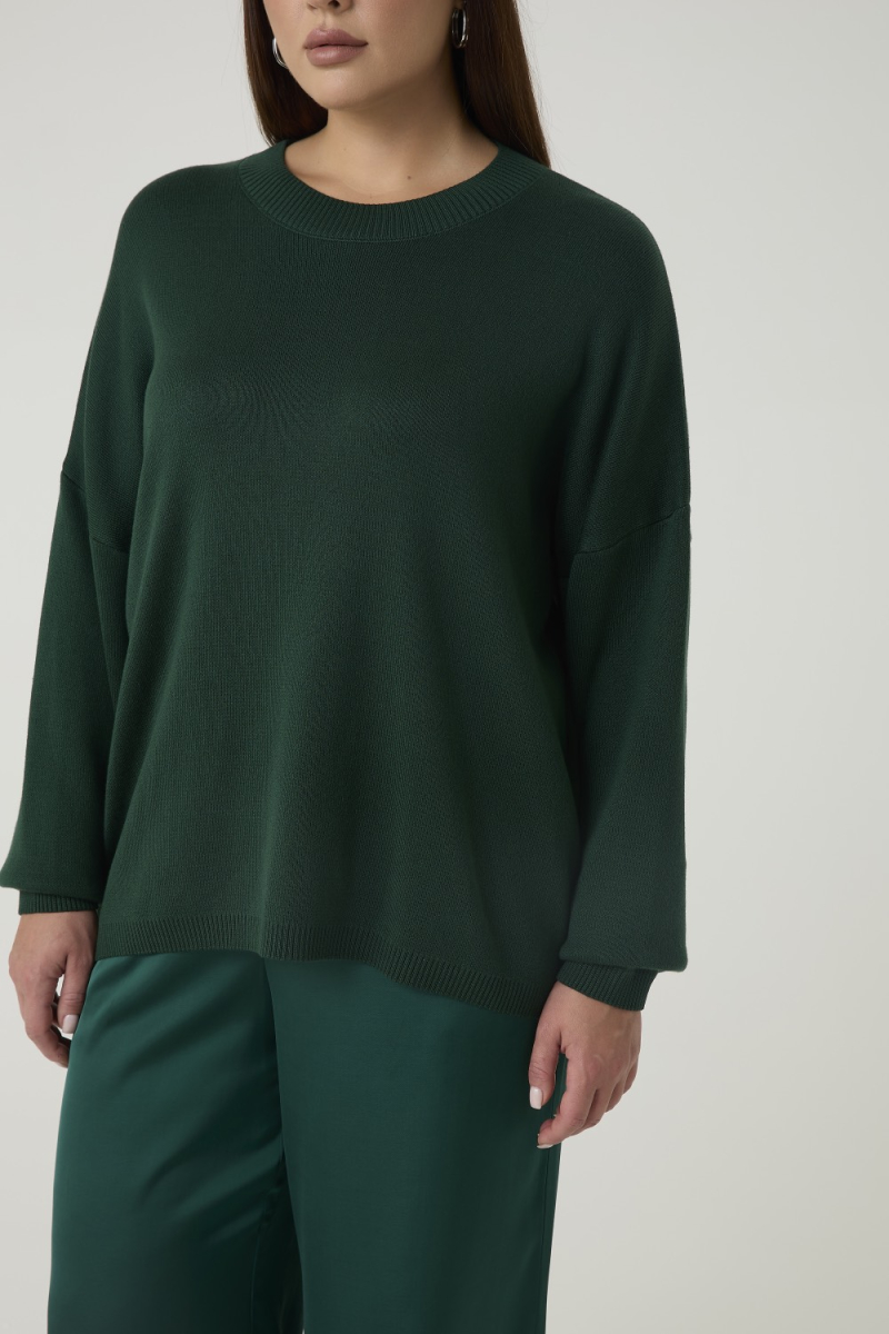 Джемпер вязаный с круглым вырезом 4forms, цвет: изумруд, 000019810 купить онлайн