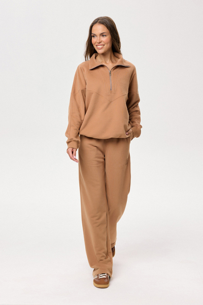 Свитшот на молнии с бархатистым эффектом ABDA, цвет: карамель, 932501401440 купить онлайн