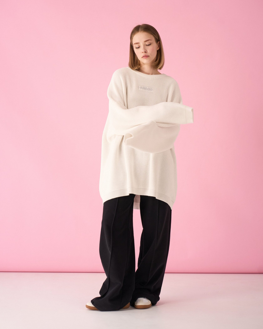 Свитер over TABOO, цвет: молочный, sv-svwhiteover купить онлайн