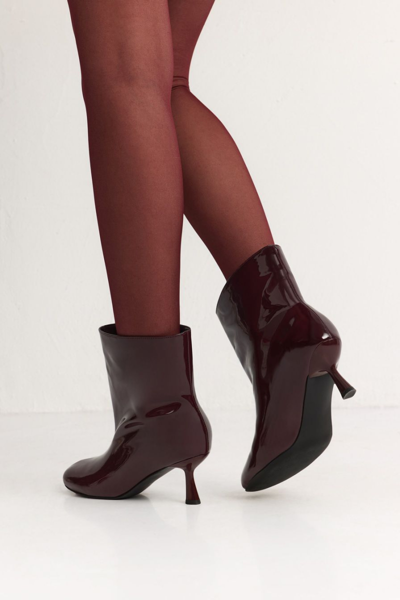 Ботильоны из лаковой экокожи Lera Nena, цвет: Бордовый LNU.302.18094.330 купить онлайн