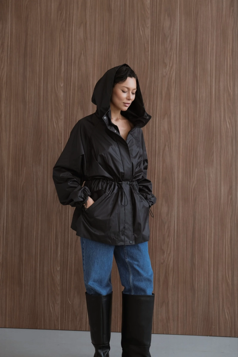 Парка на затяжках Мини, цвет: Черный, НФ-00000487 купить онлайн